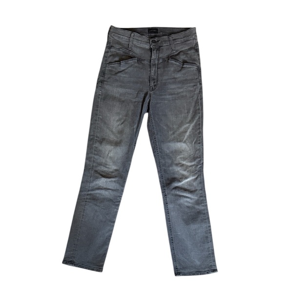 MOTHER The Dazzler Yoke Front Ankle Black Jeans - in Lightning Up Lanterns Wash - Picture 1 of 6